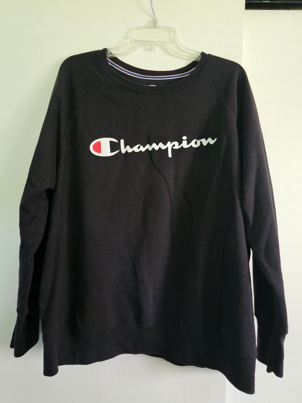 Champion Black Logo Crewneck Sweatshirt
